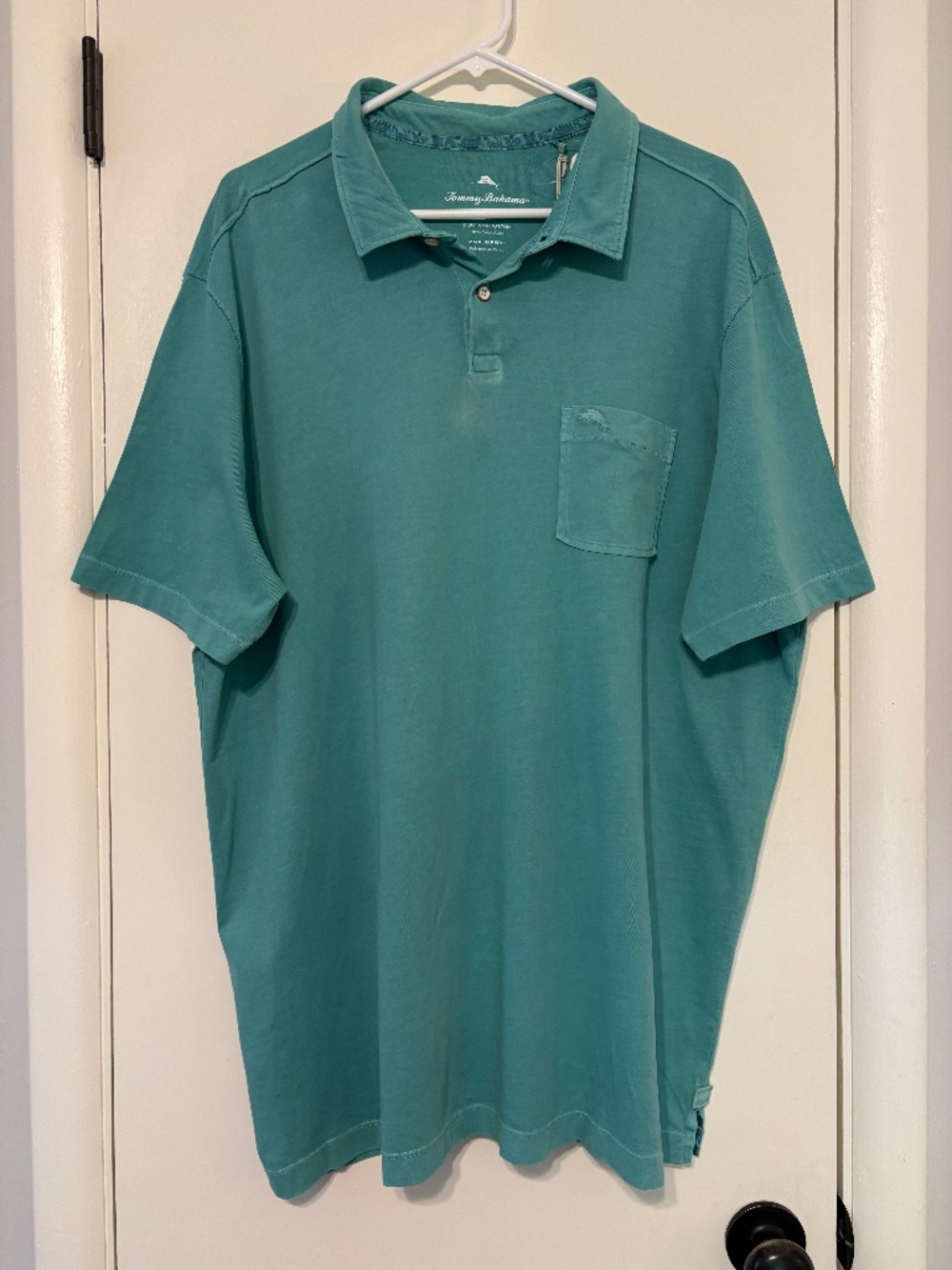 Tommy Bahama #T216106 Mens S/S Bahama Reef Polo Golf Shirt XXL/2XL Teal Logo NWT